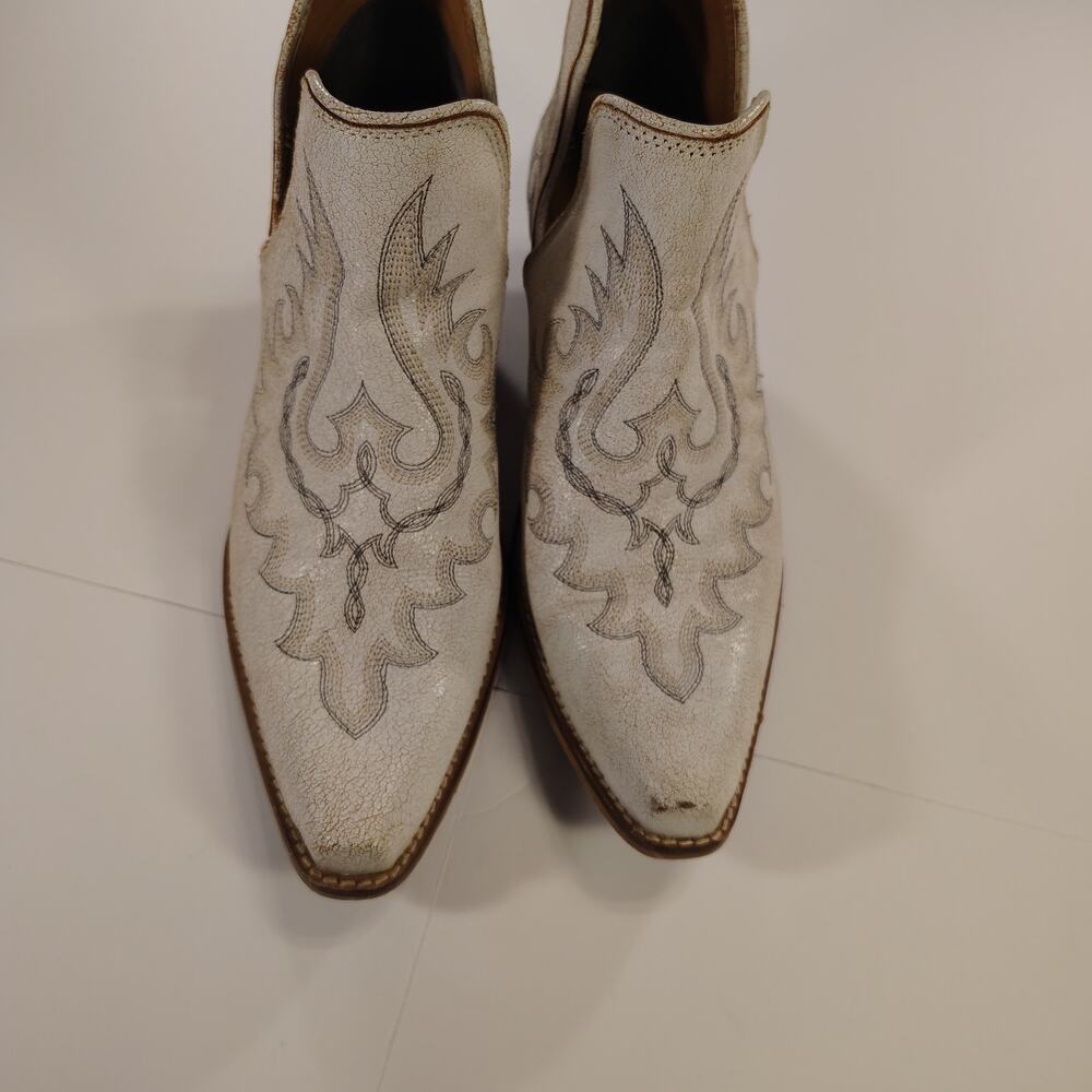 Myra Yipple Western Leather Booties size 9, crackle leather - Picture 4 of 16